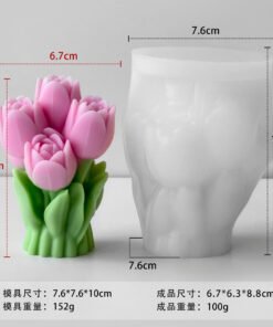 Alternative view of Vedini Tulip Bouquet Candle Silicon Candle Mold-JKB-3134-5271
