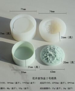 Alternative view of Vedini Concrete Rose Flower Storage Box silicon mold JKB-3137