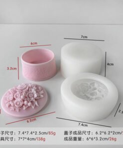 Vedini Concrete Rose Flower Storage Box silicon mold JKB-3137