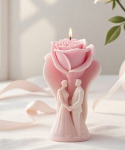 Vedini Valentine's Wedding Couple Rose Valentine Candle Mold-JKB-3097