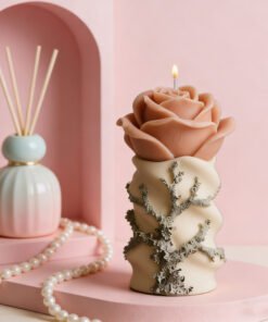 Vedini Valentine's Rose Pillar Candle Silicone Mold DIY Artistic Valentine Rose Ornament Three-Dimensional Flower Bud Mold JKB-3096