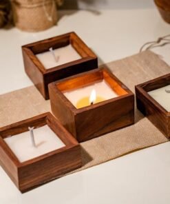 Vedini Square Wooden Candle Container