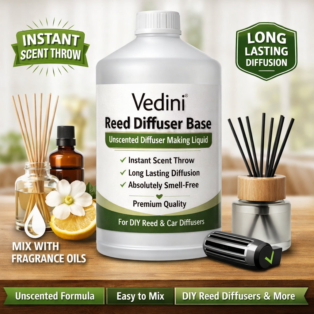 Vedini Reed Diffuser Base | Unscented & Long-Lasting Diffusion Liquid