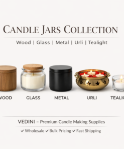 Wood, Glass, Metal Urlis & Tealight Candle Jar