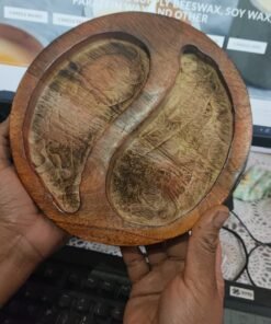 Alternative view of Vedini Yin-Yang Wooden Candle Holder