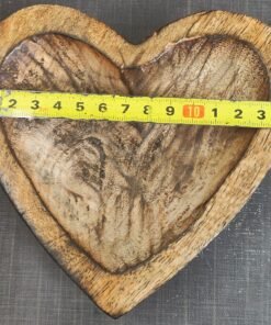 Vedini Premium New Wooden Heart Shape Candle Bowl – Rustic Handcrafted Dough Bowl for Soy, Beeswax & Luxury Multi-Wick Candle Making | Decorative & Reusable Bowl – 3 Sizes (10 cm, 14 cm, 20 cm) - Medium