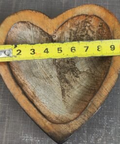 Vedini Premium New Wooden Heart Shape Candle Bowl – Rustic Handcrafted Dough Bowl for Soy, Beeswax & Luxury Multi-Wick Candle Making | Decorative & Reusable Bowl – 3 Sizes (10 cm, 14 cm, 20 cm) - Small