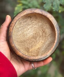 Urli(Round Curved) Wooden Candle Holder/Container 5 Inch