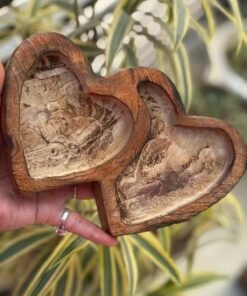 Alternative view of Vedini Twin Heart/Double Heart Wooden Candle Holder
