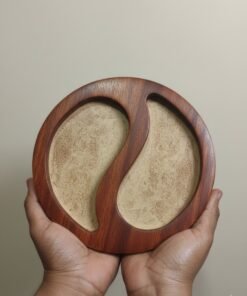Vedini Yin-Yang Wooden Candle Holder