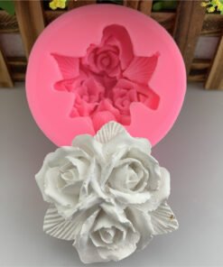 Vedini Large 3 Roses silicone mold DIY sugar tools aromatherapy plaster mold cake decoration mold JKB-3233