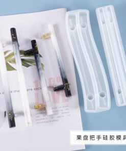 Vedini Epoxy Resin Fruit Plate Handle Decoration Silicone Mold, Long and Short Curved Hexagonal Handle Ornament Mold JKB-3201