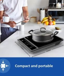 Alternative view of Philips HD4934/00 1300W Induction Cooktop With Triple MOV For 4Kw Surge Protection With Soft Touch Control | 7 Preset Menus | 3 Years Warranty On Coil, Black