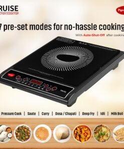 Alternative view of Pigeon by Stovekraft Cruise 1800 watt Induction Cooktop With Crystal Glass,7 Segments LED Display, Auto Switch Off - Black