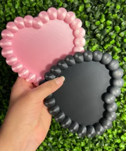 Alternative view of Vedini Heart bubble  coaster silicone mold JKB-3174