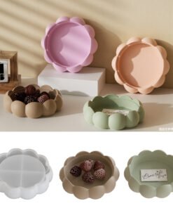 Vedini Bubble Beads Aromatherapy Gypsum Storage Tray Silicone Mold DIY Lotus Lace Dish Ornaments Glue Dropping Mold JKB-3158