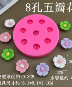 Vedini 8 Cavity Five Petal Flower Silicon Mold-JKB-3231