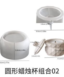 Alternative view of Vedini Rhombus Cut Surface Storage Jar Silicone Mold DIY Potted Flower Pot Candle Cup Grinder JKB-3157