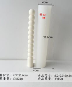 Vedini Tapered Long Beaded Silicon Candle Mold JKB-3192