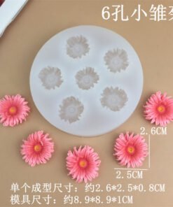 Vedini 6 Cavity Spring Bloom Daisy Flower Silicon Mold JKB-3225