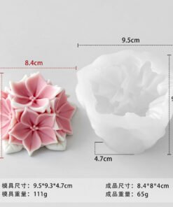Alternative view of Vedini Five-pointed flower ball Silicon mold JKB-3178