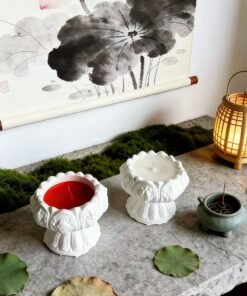 Vedini Embossed Lotus Candlestick Silicon mold JKB-3173