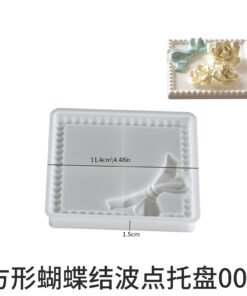 Alternative view of Vedini Square bow bubble bead coaster ins style aromatherapy plaster dish silicone mold JKB-3164