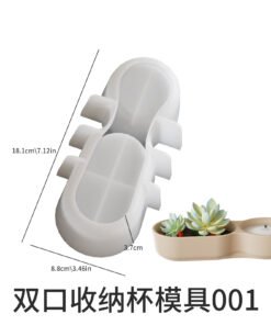 Alternative view of Vedini Gypsum Double Mouth Flowerpot Potted Plant Storage Box DIY Aromatherapy Candle Cup Ornaments Silicone Mold JKB-3159