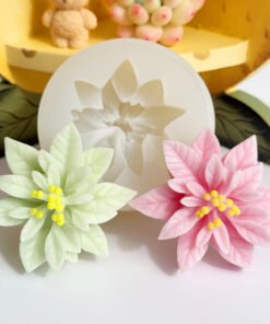 Vedini Christmas Holly Leaf  Candle Silicone Mold for Baking Chocolate Fondant Mold Plaster Glue Ornaments JKB-3193