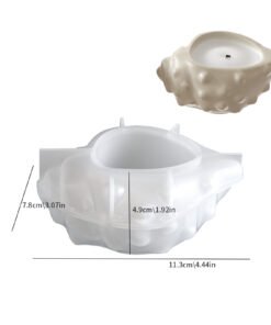Alternative view of Vedini Polka Dot Conch Candle Plaster Cup Resin Silicone Mold JKB-3166