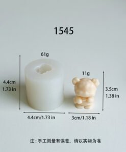 Alternative view of 3D stereoscopic bear silicone mold JKB-3200