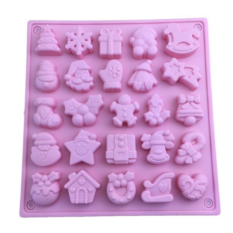 Vedini 25 even Christmas silicone mold cake pudding dessert mold soap baking utensils JKB-3207 - Image 4