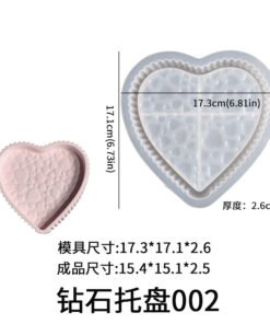 Alternative view of Vedini Heart-shaped diamond tray silicone mold JKB-3172
