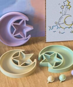 Vedini Concrete Star and Moon Tray JKB-3152