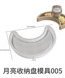 Alternative view of Vedini Moon Gypsum Ornaments Tray Silicone Mold DIY JKB-3161