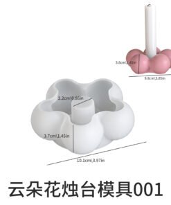Alternative view of Vedini Bubble Cloud Petals Flower Candle Candle Holder Silicone Mold DIY Aromatherapy Plaster Mold JKB-3155