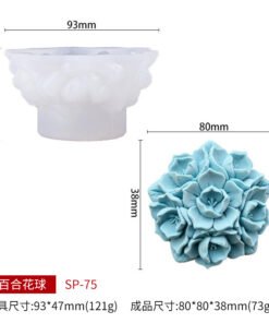 Alternative view of Vedini Lily ball Silicon mold JKB-3179