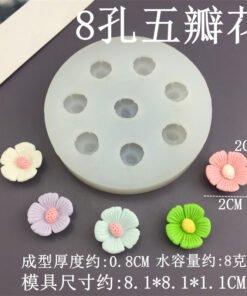 Alternative view of Vedini 8 Cavity Five Petal Flower Silicon Mold-JKB-3231
