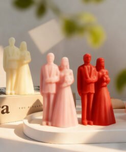 Vedini Couple Double Candle Silicone Mold diy wedding companion gift fragrant stone plaster decoration JKB-3203