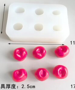 Vedini 6 Cavity Cherry Fruit Cherry Scented Candle Mold Chocolate Cake Mousse Silicone Mold DIY Tools JKB-3211