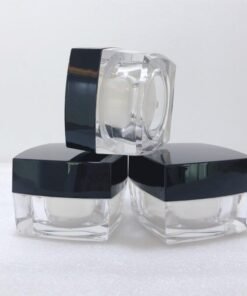 Alternative view of VEDINI SQUARE SHAN JARS WITH CAP AND WHITE PLUG, FOR LIP BALMS, DIY SKIN CARE 15ml