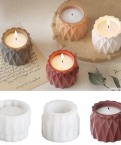 Vedini cut surface vase pen holder shaped storage jar gypsum aromatherapy candle cup silicone mold JKB-3160