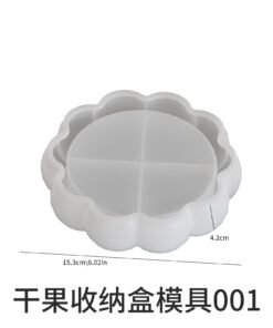 Alternative view of Vedini Bubble Beads Aromatherapy Gypsum Storage Tray Silicone Mold DIY Lotus Lace Dish Ornaments Glue Dropping Mold JKB-3158