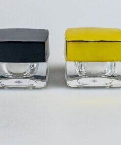 VEDINI SQUARE SHAN JARS WITH CAP AND WHITE PLUG, FOR LIP BALMS, DIY SKIN CARE 15ml - Golden Cap