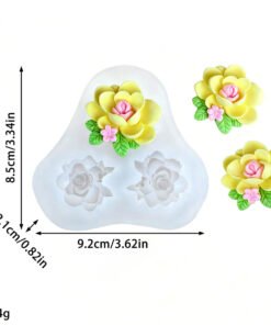 Alternative view of Vedini 3-hole Cherry Blossom Silicon Mold With Leaf JKB-3215