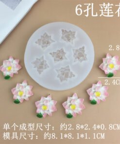 Vedini 6 Cavity Lotus Silicon Mold JKB-3224