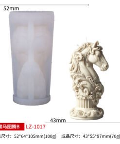 Alternative view of Vedini Horse Totem Candle Silicone Mold DIY Classical Horse Head Candle Relief Roman Column Ornament JKB-3202