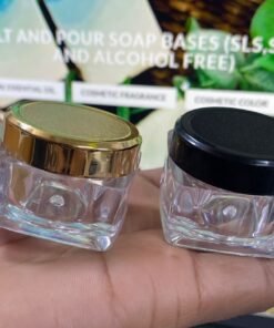 VEDINI SQUARE SHAN JARS WITH CAP AND WHITE PLUG, FOR LIP BALMS, DIY SKIN CARE 15ml