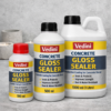 Concrete gloss sealer bottles display