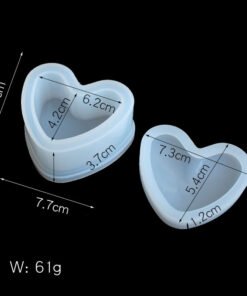 Vedini Heart Shape Silicone Mold for Candle, Resin, Soap & Concrete DIY | Love Shape Storage Box Mold | Epoxy, Plaster & Cement Mold (JKB-3292)